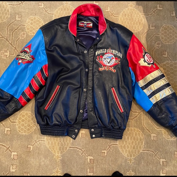 TORONTO BLUE JAYS X JEFF HAMILTON 92 / 93 CHAMPIONSHIP LEATHER JACKET - Picture 2 of 13